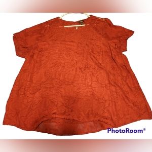 Torrid Sheer Floral Cap Sleeve Top - Size 2 (18/20)